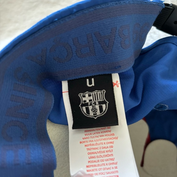 Barca FCB Barcelona Team Logo Cap Red Blue OSFM Nylon Futbol Soccer NEW Sports - Picture 8 of 13